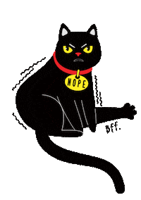 Black Cat Sticker by BFF Best Face Forward