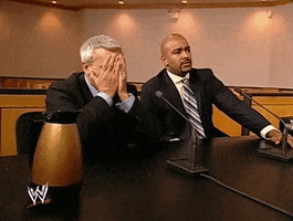 eric bischoff facepalm GIF by WWE