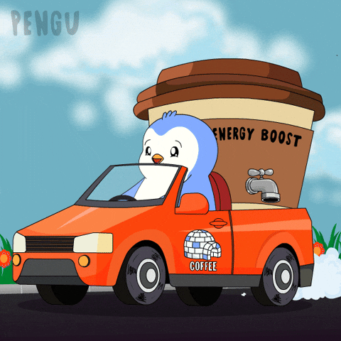 Good Morning Coffee GIF by Pudgy Penguins