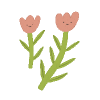 Doolittleillustrations flower flowers wink pink flower Sticker