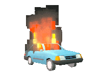 Ford Escort Fire Sticker by jjjjjohn