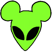 motleykingdom 90s alien tomorrowland alien head Sticker