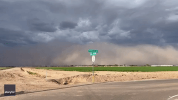 Dust Storm Sweeps Over Phoenix Suburb