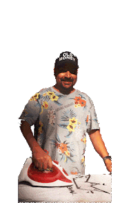 Ironing Hello Sticker by Konrad OldMoney