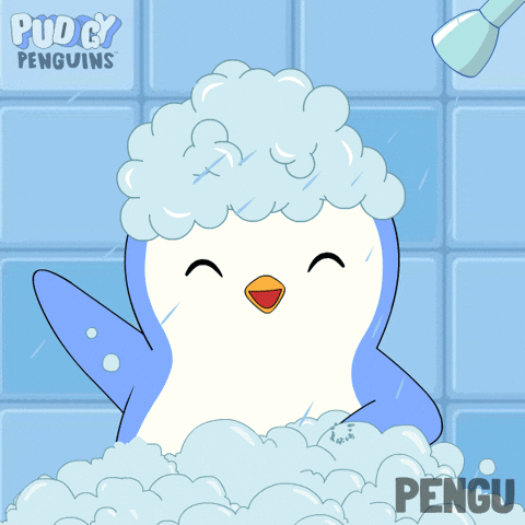 Water Bathing GIF by Pudgy Penguins