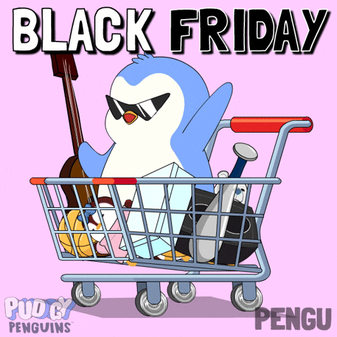 Add To Cart Black Friday GIF by Pudgy Penguins