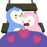 Roller Coaster Hug Sticker by Pudgy Penguins