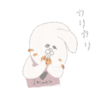 nemuroom eat rabbit cookie うさぎ Sticker