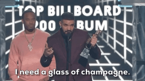 Drake Champagne GIF by Billboard Music Awards