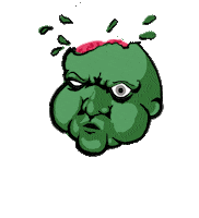 Kingonyett green face jum otak Sticker