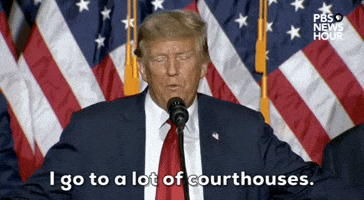 "I go to a lot of courthouses."