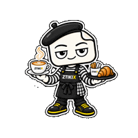 Croissant Coffee Shop Sticker by ZTIKIX