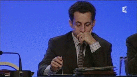 nicolas sarkozy ennui GIF by franceinfo