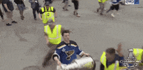 ice hockey blues parade GIF by NHL