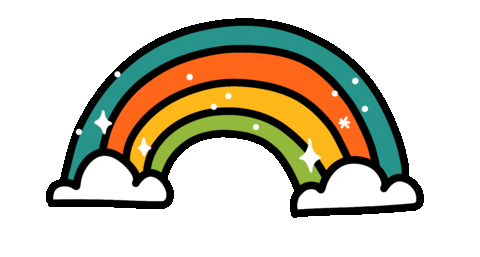 Happy Rainbow Sticker by Andreea Illustration