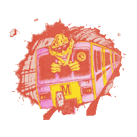 Nyc Subway Halloween Sticker by BIG FAT RAVE
