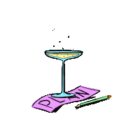 Champagne Bubbles Sticker by Dolly Warhol