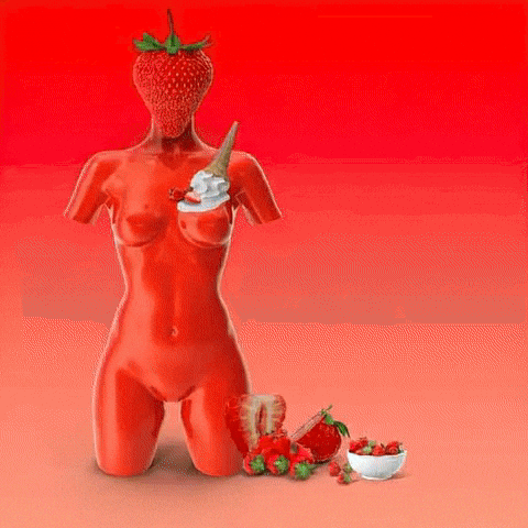 Sexy Strawberries And Cream GIF by The LSD Hotel