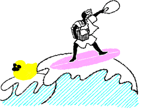 Suehiroyu_oimachi giphyupload duck surfing aloha Sticker