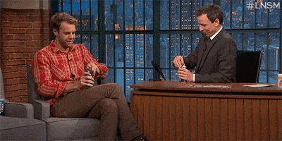 seth meyers cheers GIF by Late Night with Seth Meyers