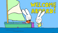 Champion Welcome Aboard GIF by Simon Super Rabbit