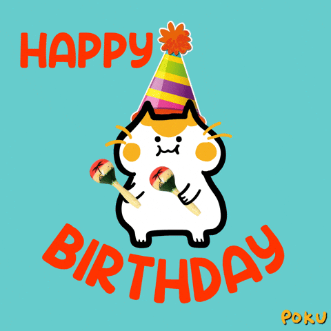 gif-Happy Birthday Celebration GIF by Poku Meow