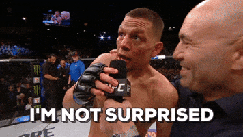 Nate Diaz looking unimpressed, shaking head