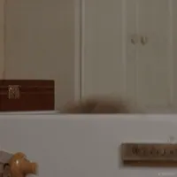 Movie gif. Robin Williams as Mrs. Doubtfire pops up from behind a refrigerator door with whipped cream covering her face as she smiles and says, 