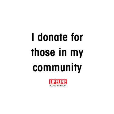 Community Blood Donor Sticker by Lifeline Blood Services
