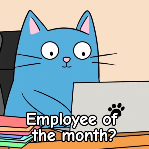 Working Hard Blue Cat GIF