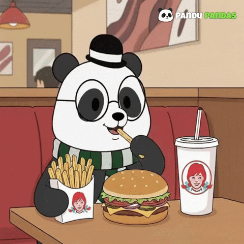 Burger Panda GIF by Pandu Pandas