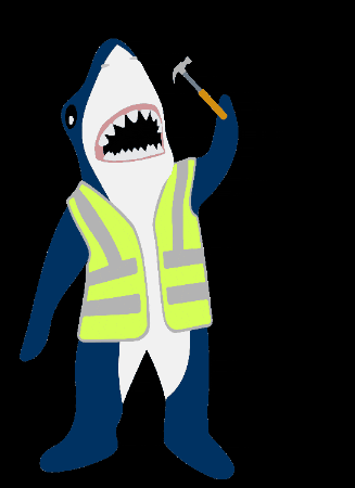 Shark Construction GIF by Simmons University