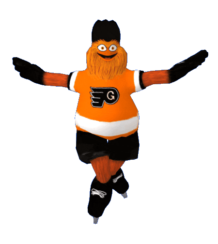 Illustrative GIF showing Gritty dancing.