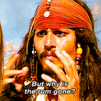 johnny depp why is the rum gone? GIF