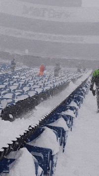 Buffalo Bills Fans Cheer as Shirtless Snow Shoveler Slides Down Chute