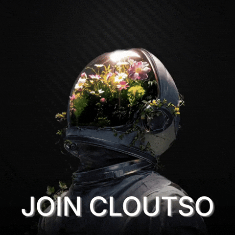 Flower Head Astronaut GIF by Cloutso