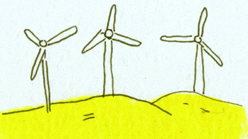 Wind Power Windmill GIF by Leah Dubuc