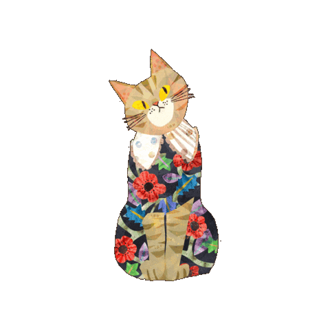 Cat Flower Sticker