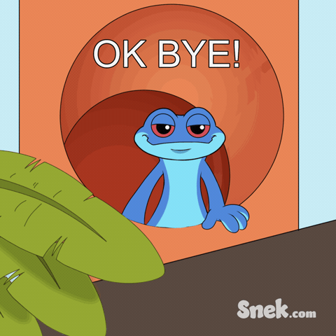 Peace Out Goodbye GIF by Snek