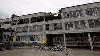 Locals Help Clean Up as Kharkiv School Used as Shelter Hit