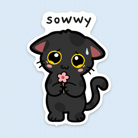 Sorry Black Cat GIF by Dicey Together