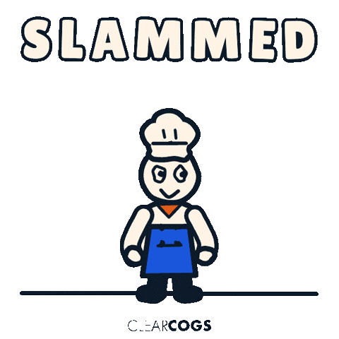 Dinner Rush Restaurant Manager Sticker by ClearCOGS