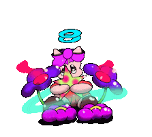 Cat Flowers Sticker