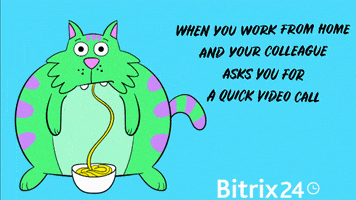 Work From Home Eating GIF by Bitrix24