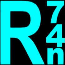 R74n logo blue icon crush GIF