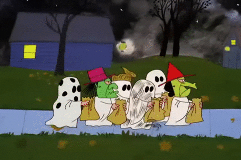 trick or treat halloween gif by peanuts - find & share on giphy
