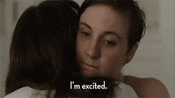 Im Excited Lena Dunham GIF by Girls on HBO