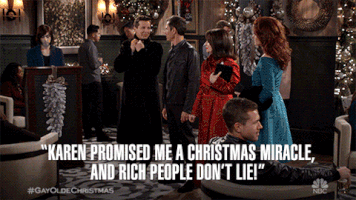 a gay olde christmas GIF by Will & Grace