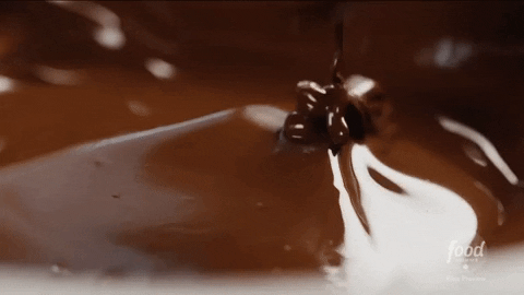  melted dark chocolate for use in this kitchen witch recipe gif