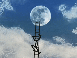 to the moon GIF by Barbara Pozzi